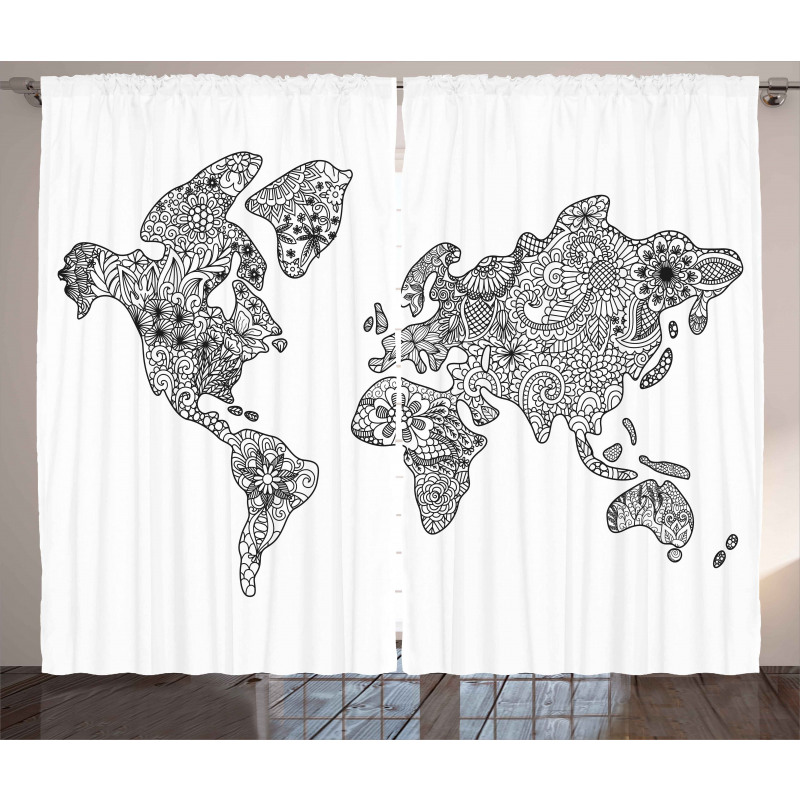 Floral Continents Curtain
