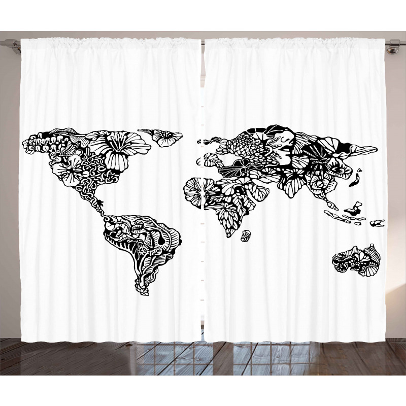 World Map Charm Curtain