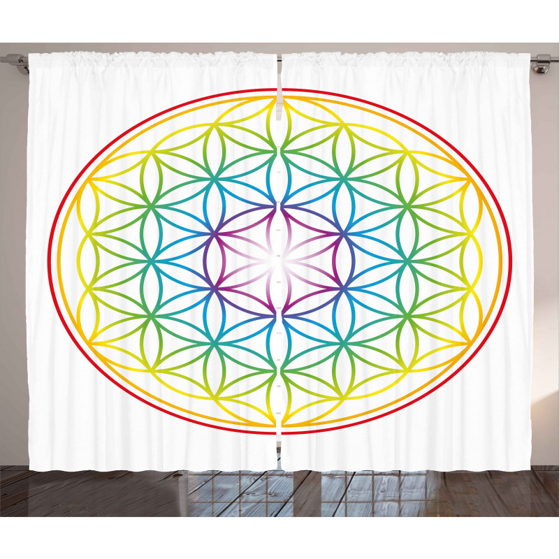 Radiant Flower of Life Curtain