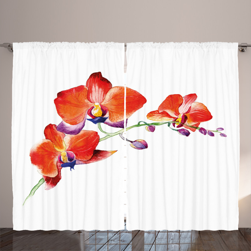 Orchid Branch Blooms Curtain