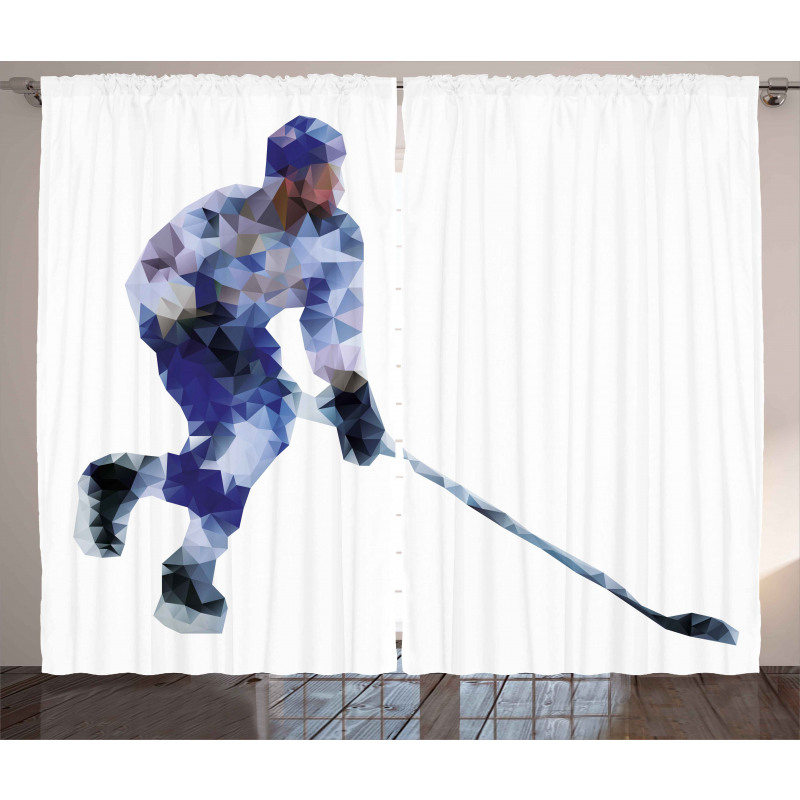 Hockey Player Triangles Curtain