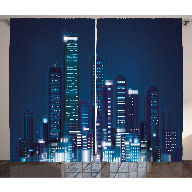 Night View of Metropolis Curtain