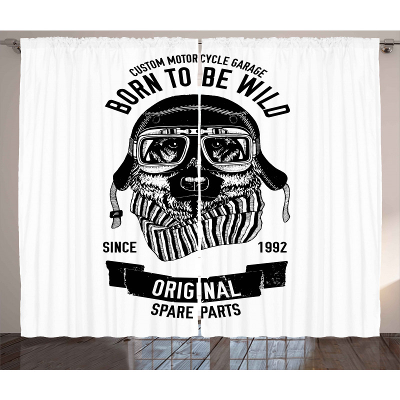 Words Motorcycle Rider Curtain