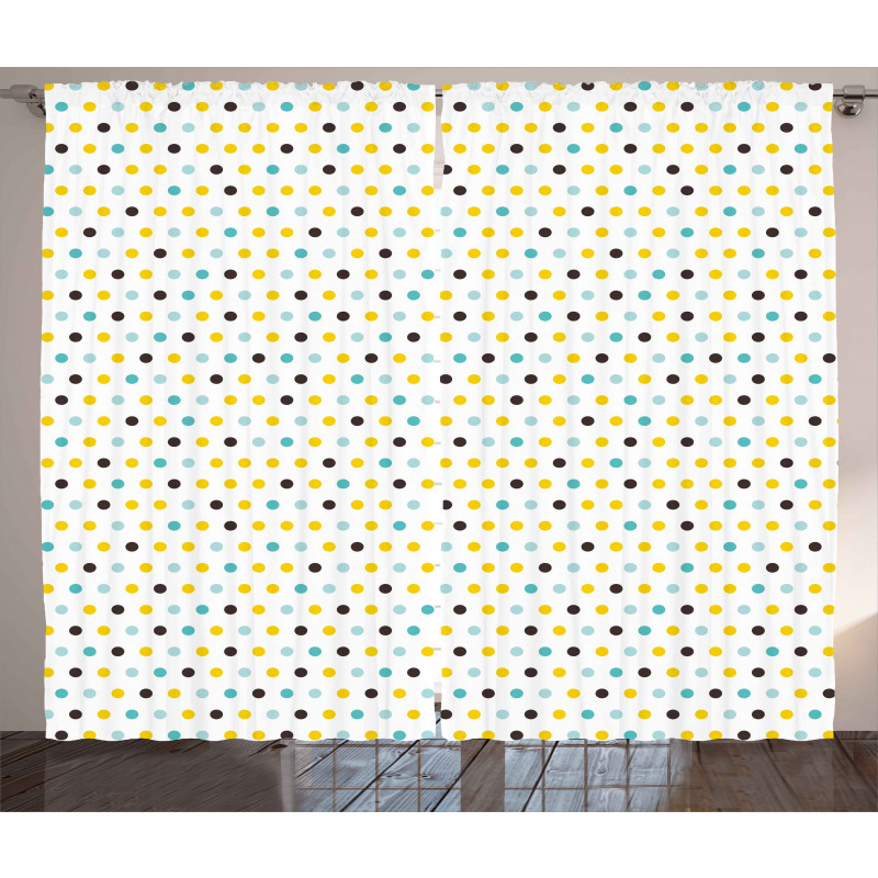 Polka Dots Rounds Retro Curtain