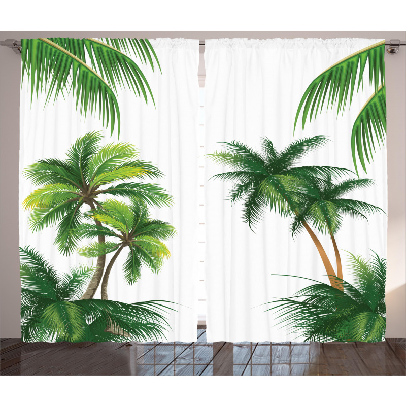 Coconut Palm Tree Plants Curtain