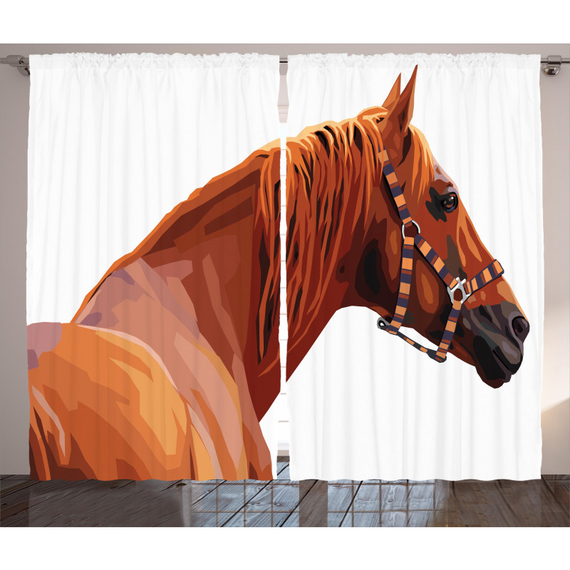 Race Jokey Horse Nature Curtain