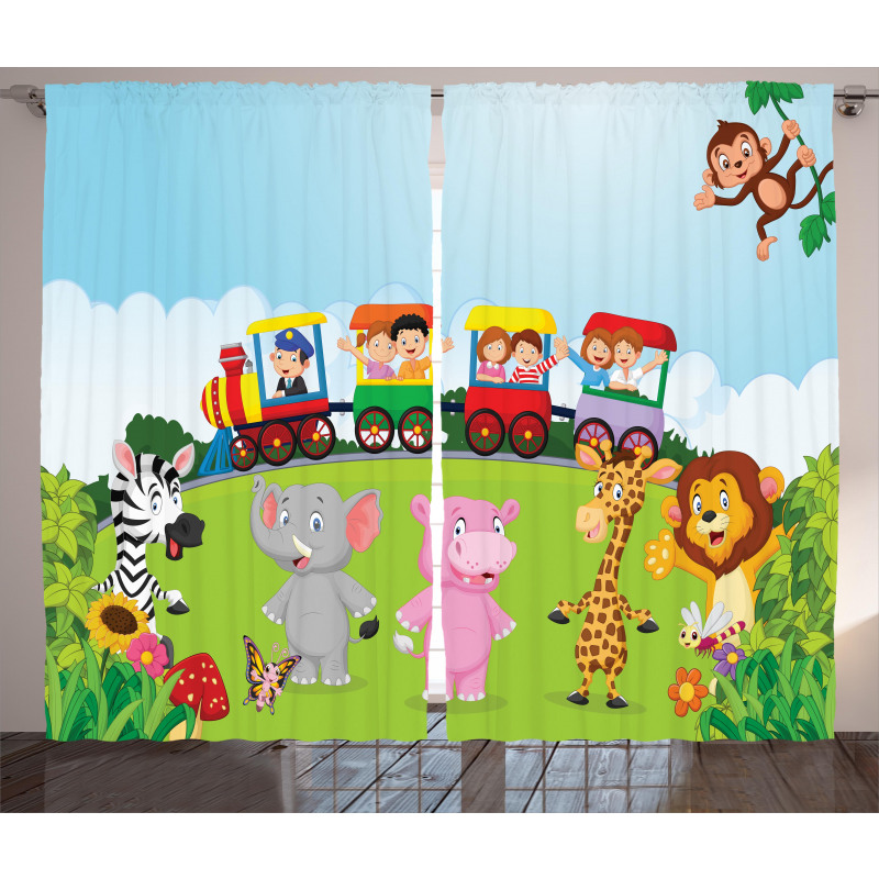 Happy Children Safari Curtain