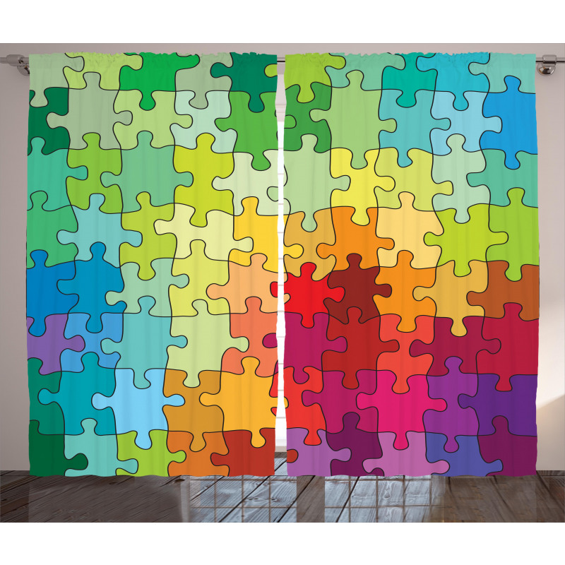 Colored Hobby Puzzle Curtain