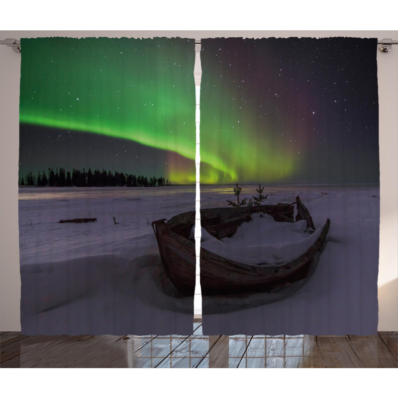 Boat and Galaxy Curtain