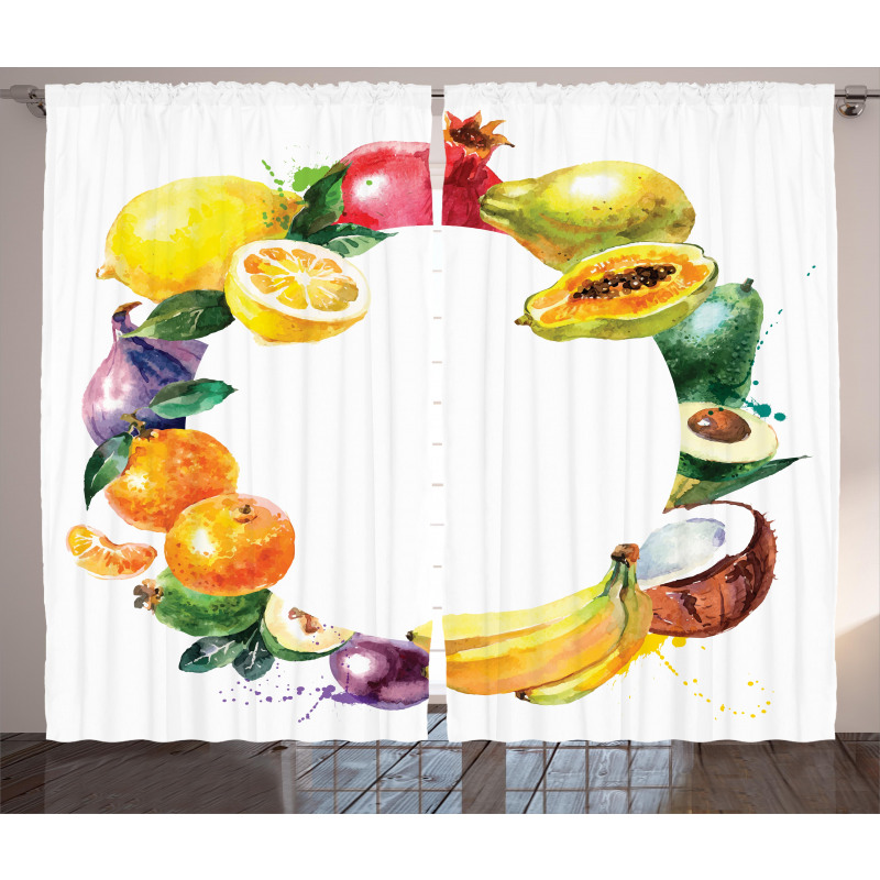 Nature Food Vegetables Curtain