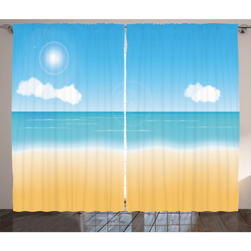 Relaxing Sunny Seaside Curtain