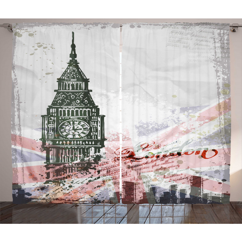 Vintage Big Ben London Curtain