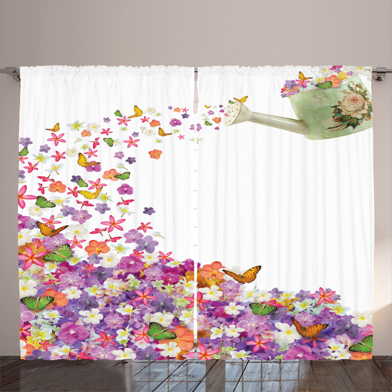 Flowers Watering Pot Curtain