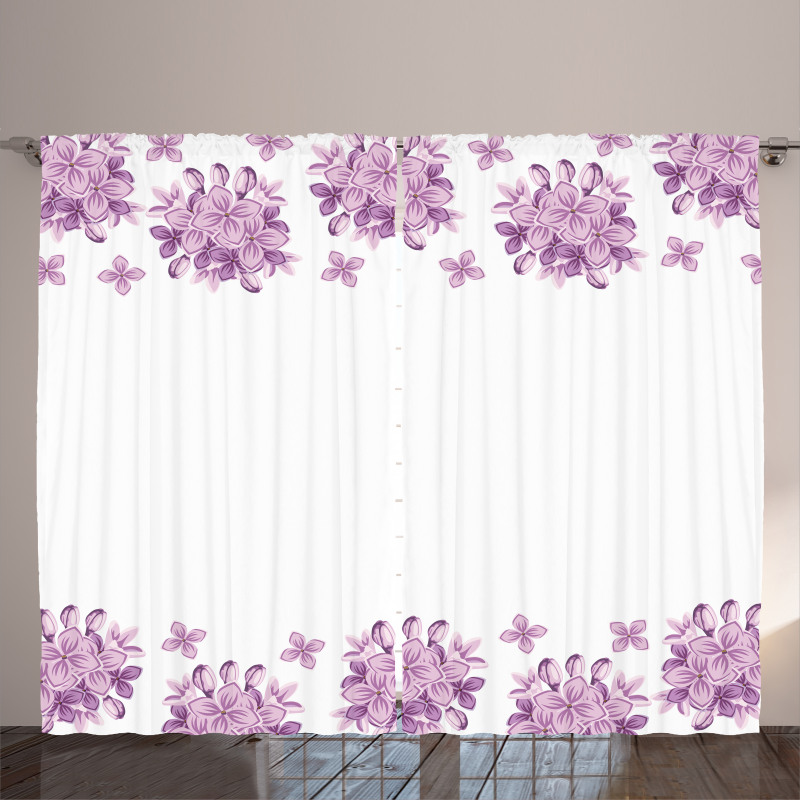 Lilac Flowers Blossoms Curtain