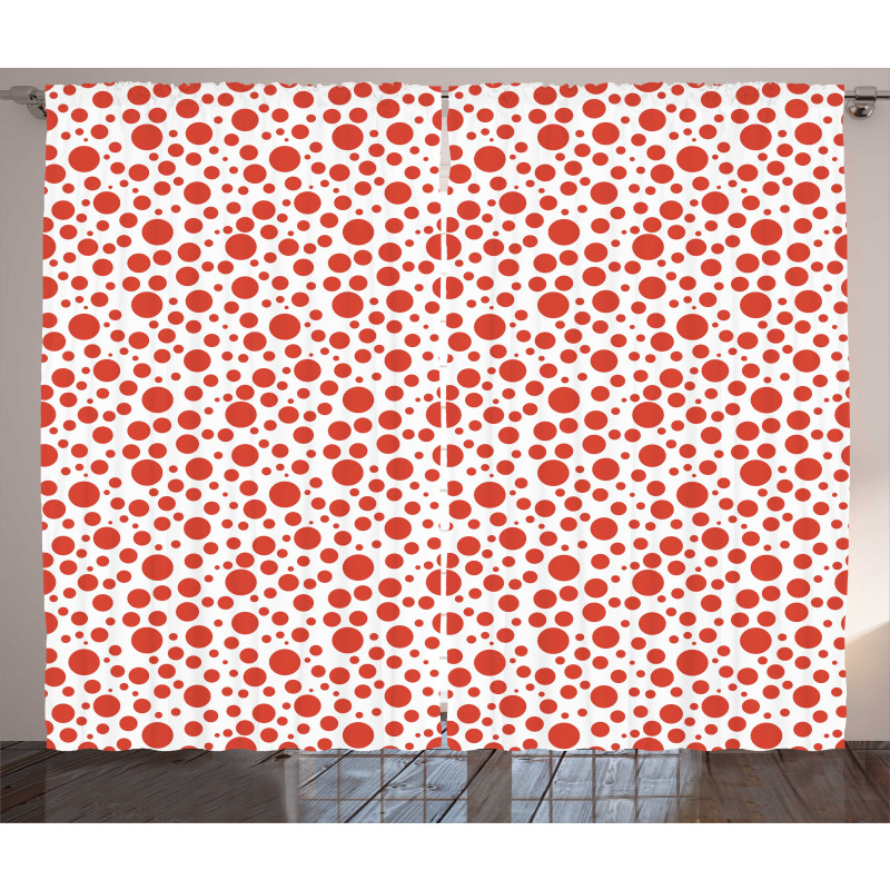 Polka Dots on White Back Curtain