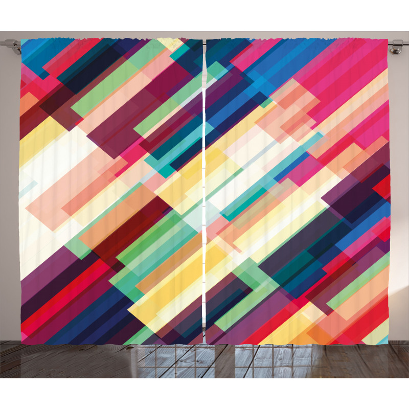 Geometric Color Lines Curtain