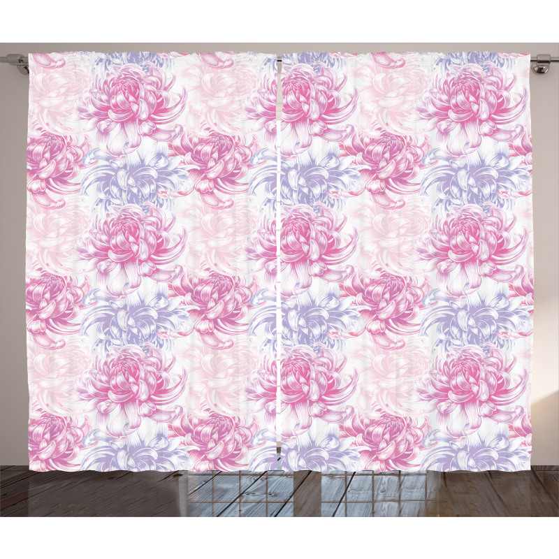 Romantic Floral Design Curtain