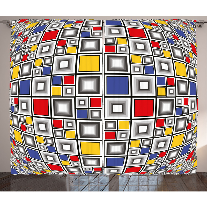 Colored Mosaic Square Curtain