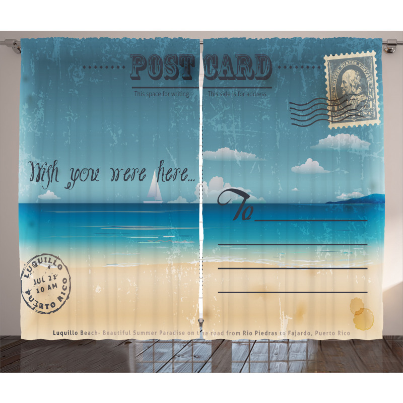 Summer Postcard Stamp Curtain