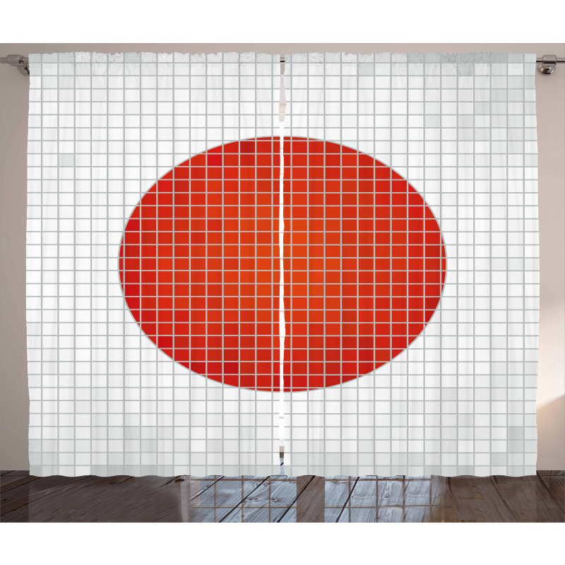 Mosaic Flag of Japan Curtain