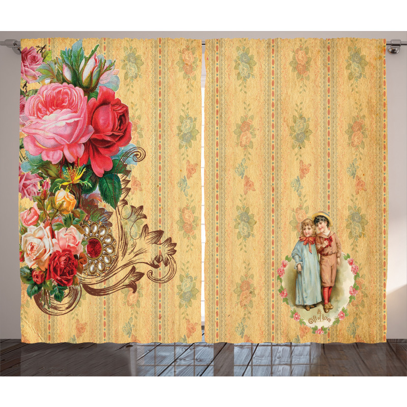 Romantic Country Roses Curtain