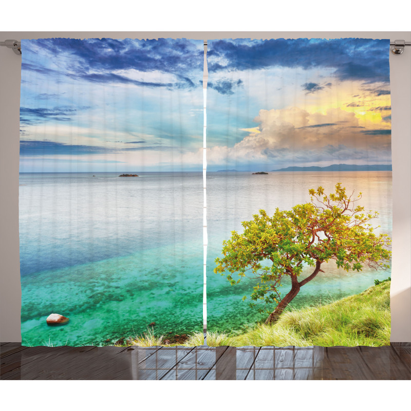 Abandoned Island Ocean Curtain