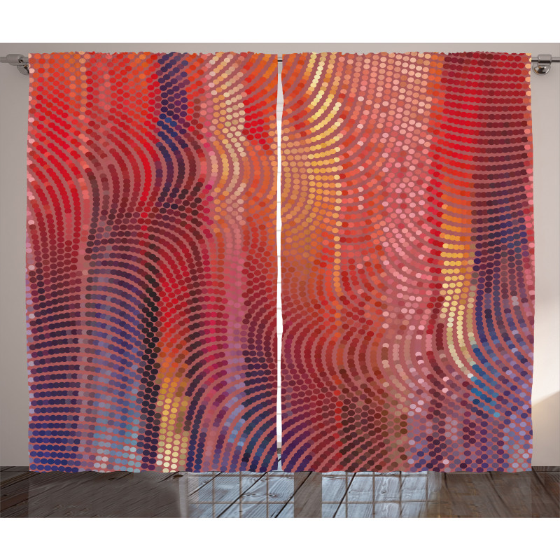 Wavy Mosaic Pixelated Curtain