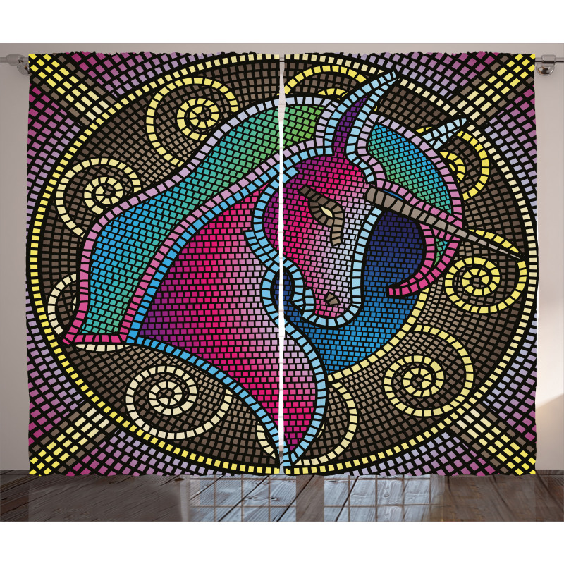 Mosaic Unicorn Curtain