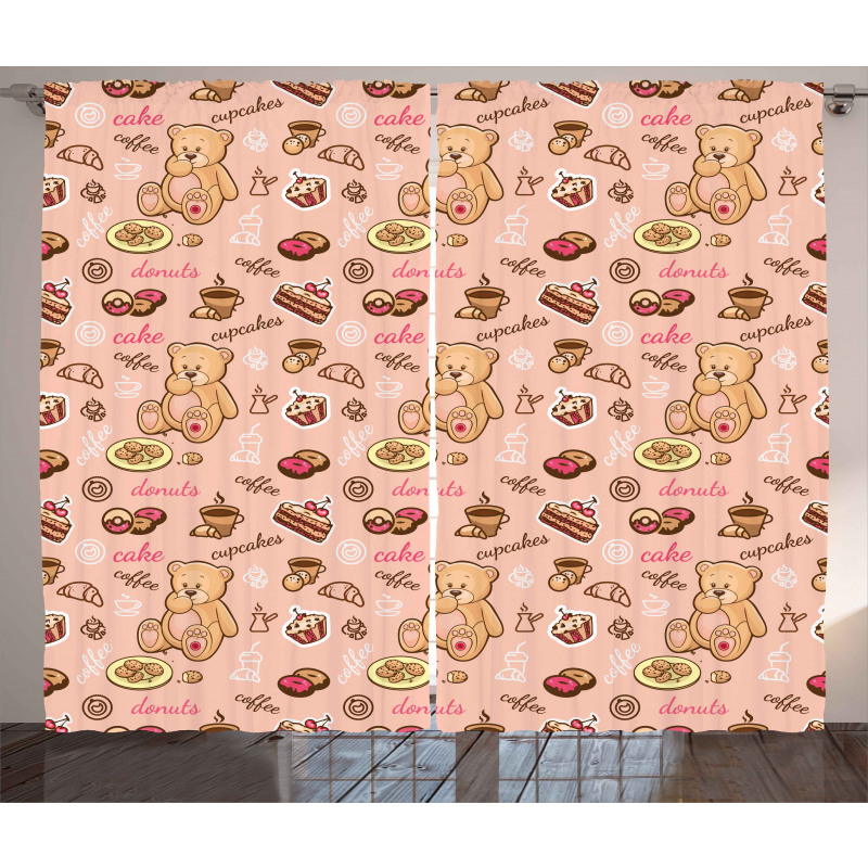 Cupcakes Cookies Donuts Curtain