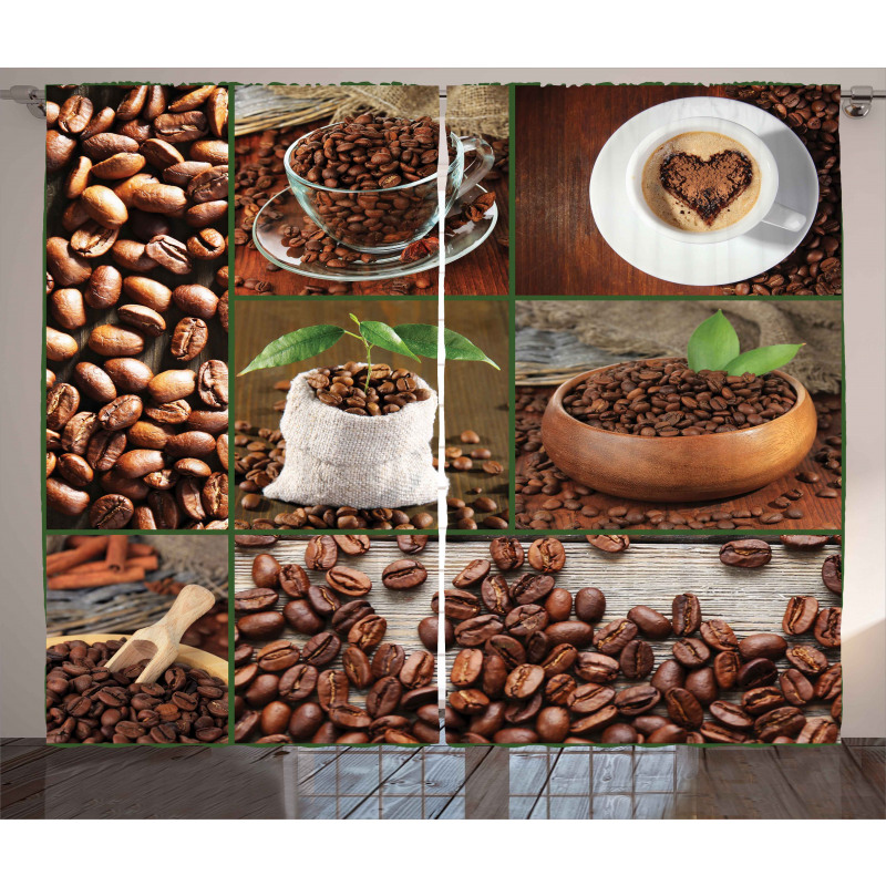 Coffee Beans and Bags Curtain