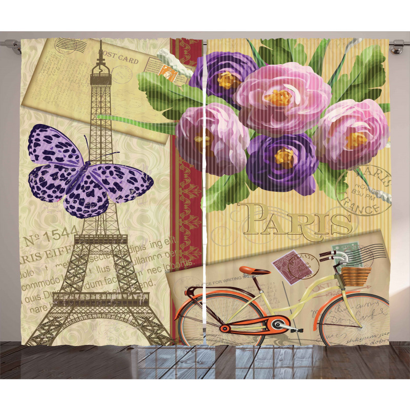 French Landmarks Tower Curtain