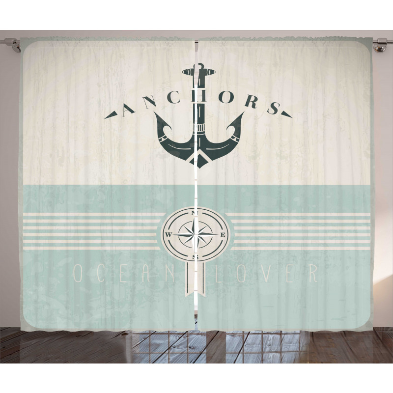Vintage Marine Anchor Curtain