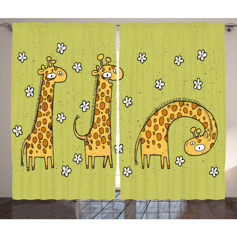 Illustration of Giraffes Curtain