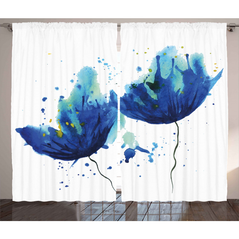 Floral Abstract Art Curtain