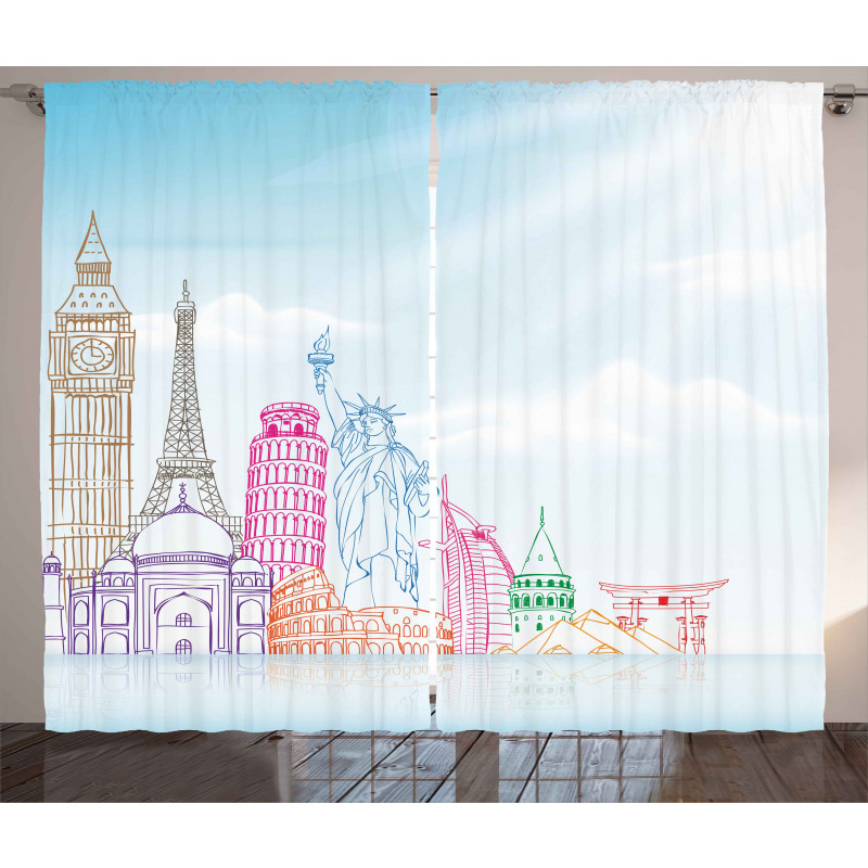European Cities Landmarks Curtain
