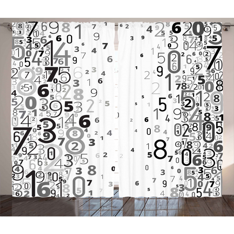 Mathematic Numbers Image Curtain