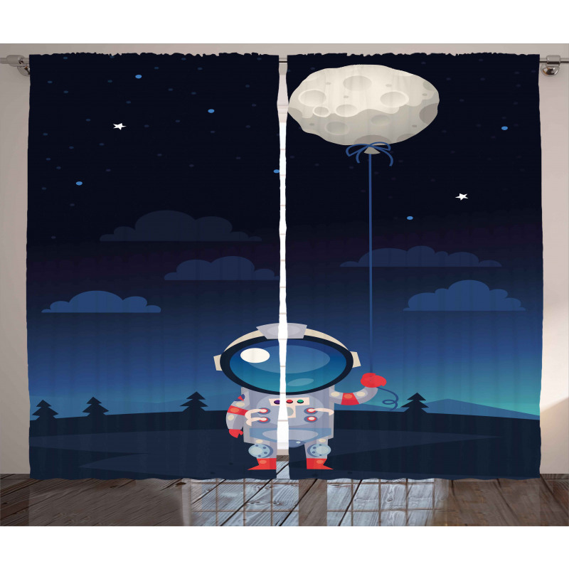 Astronaut with a Moon Curtain