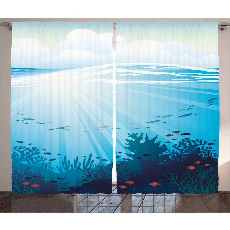 Fish Aquarium Coral Reefs Curtain