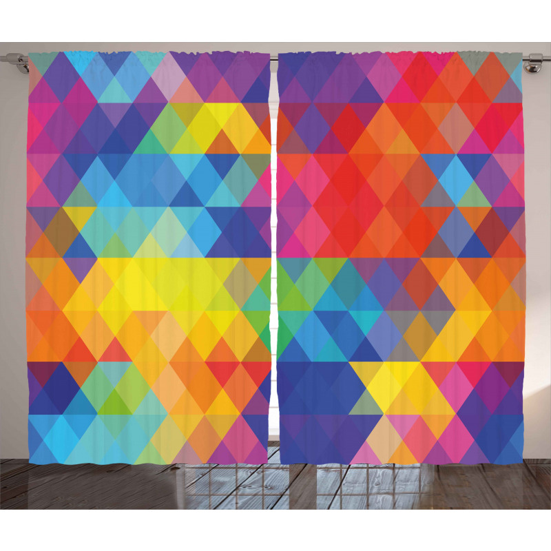 Geometric Blurry Art Curtain