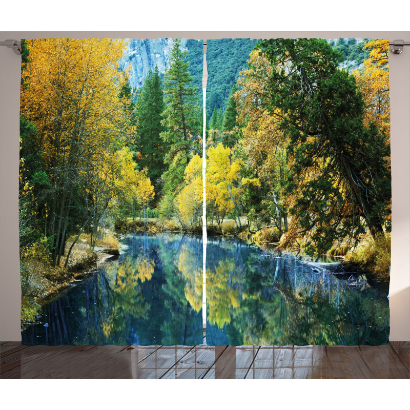 Autumn Forest Landscape Curtain