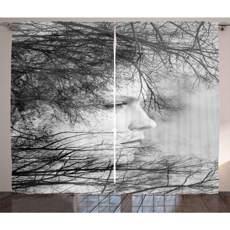 Woman and Trees Curtain