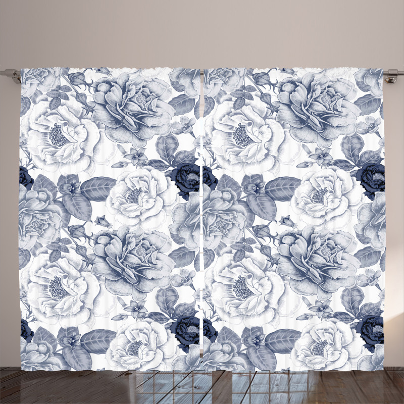 Garden Spring Roses Curtain