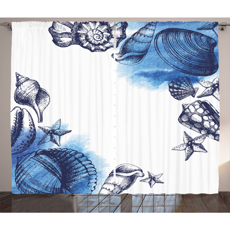 Sealife Sea Shells Sand Curtain