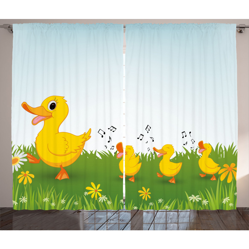 Mother Duck and Babies Curtain