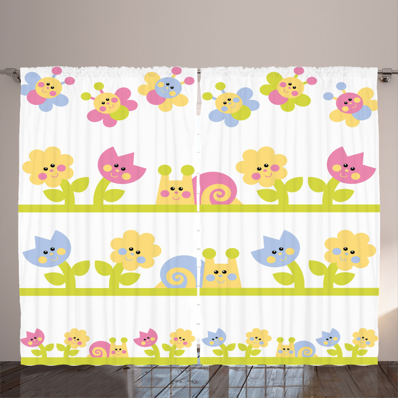 Colorful Cartoon Garden Curtain