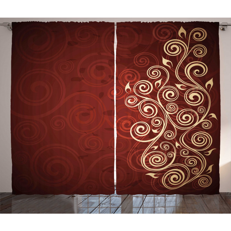 Ombre Flower Swirl Ivy Curtain