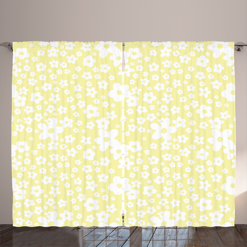 Spring Daisy Blossoms Curtain