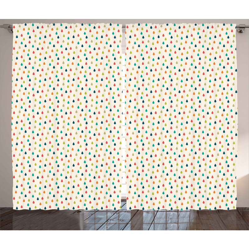 Graphic Waterdrops Curtain