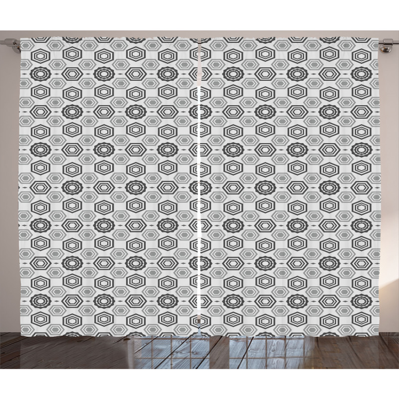 Abstract Hexagons Curtain