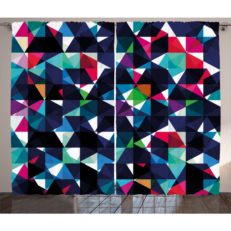 Retro Colorful Mosaic Curtain